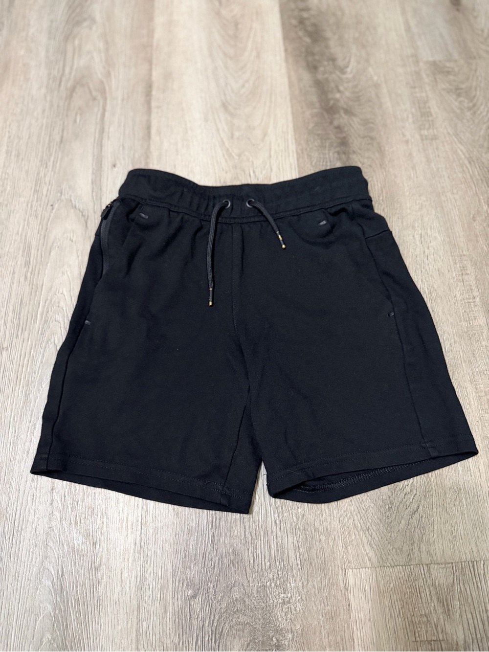 Kids Casual Black Drawstring Shorts